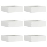 vidaXL Margine pentru gazon 6 pcs Alb 40 x 40 x 13 cm Oțel 874705