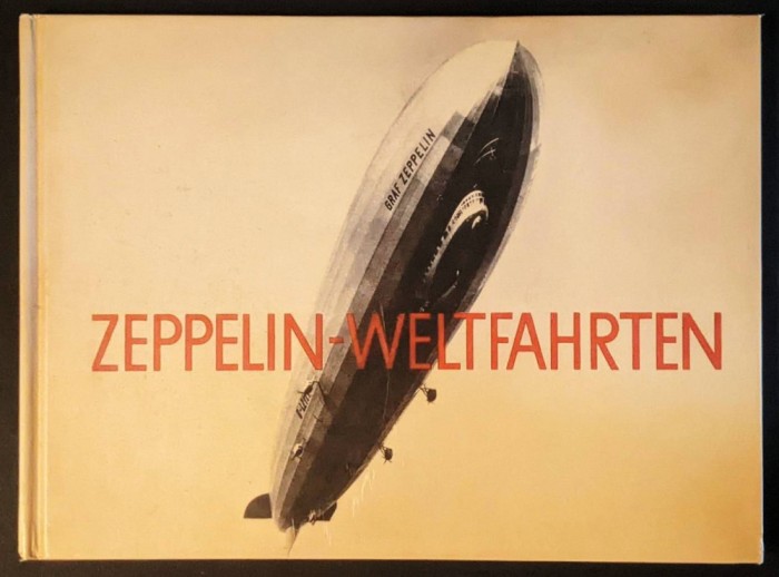 Album ZEPELIN &ndash; TURURI MONDIALE / ZEPPELIN &ndash; WELTFAHRTEN 265 Reproduceri foto Schite constructive Harti trasee Cartonat 29x21cm Aeronautica Zepeline