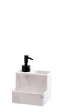 Cumpara ieftin Dispenser sapun cu 2 compartimente, ceramica 7,5 x 7,5 x 18,5 cm