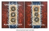 Set 2 tablouri pictate manual, Cercuri magice, 100x60cm in relief efect 3D, gata de agatat pe perete