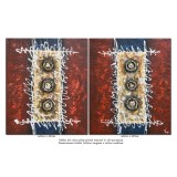 Set 2 tablouri pictate manual, Cercuri magice, 100x60cm in relief efect 3D, gata de agatat pe perete