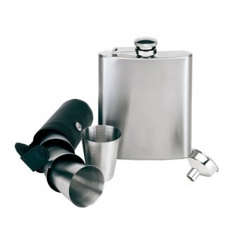 Set butelca si pahare inox Gentleman