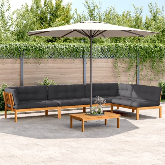vidaXL Set canapele de grădină cu perne din paleți 5 piese lemn acacia 3209511