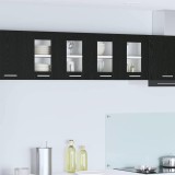 vidaXL Dulap suspendat cu ușă Riga 2 pcs Stejar Negru 60 x 31 x 40 cm 884213