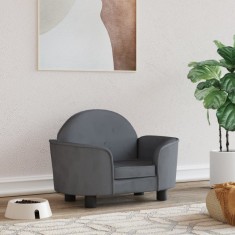 vidaXL Pat de c&acirc;ini, gri &icirc;nchis, 66x40x45 cm, catifea 171840