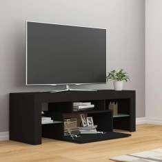 vidaXL Comodă TV cu lumini LED, negru, 120x35x40 cm 804347