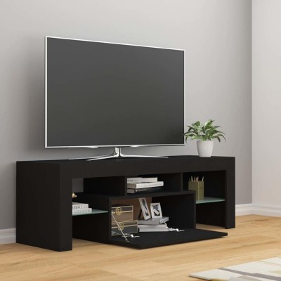 vidaXL Comodă TV cu lumini LED, negru, 120x35x40 cm foto