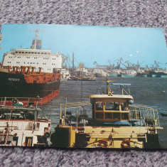Carte postala vedere Galati anii 80, nave pe Dunare, stare buna necirculata