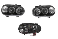 Set faruri tuning VW GOLF 4 (1J) (Hatchback + Combi + CABRIOLET), 08.1997-09.2006, Taiwan, partea stanga+dreapta, cu lumina parcare fibra optica;tip foto