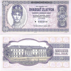 !!! SLOVACIA = FANTASY NOTE = 20 ZLATYCH , CONTESA M.H. CHOTEKOVA - 2020 - UNC