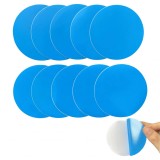 Set de 10 plasturi adezivi pentru reparatii piscine Yunlex, PVC, albastru, 7,5 cm