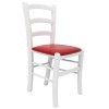 Scaun Paesana - cadru alb - imitatie piele rosu - 21900