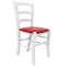 Scaun Paesana - cadru alb - imitatie piele rosu - 21900