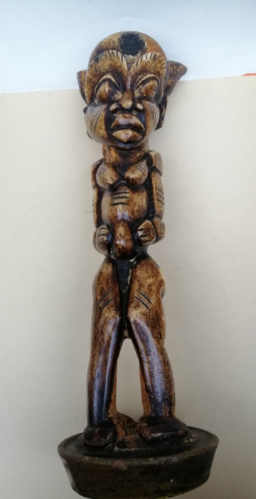 Statueta vintage africana Lega Iginga din Congo