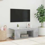 Comodă TV cu lumini LED, gri beton, 90x39x30 cm