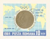 |Romania, LP 597/1964, Medalii Olimpice, colita nedantelata, MNH, Nestampilat