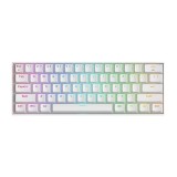 Tastatura Bluetooth si cu fir gaming mecanica Redragon Draconic Pro alba iluminare RGB