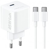 Incarcator Retea Cu Cablu USB-C Honor Choice CP045E, 45W, 3A, 1 x USB-C, Alb 5504ALHP