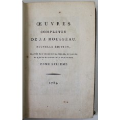 OEUVRES COMPLETES DE J.J. ROUSSEAU , TOME 6 : LETTRES ELEMENTAIRES SUR LA BOTANIQUE ( TOME SECOND ) , 1789