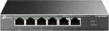 SWITCH PoE TP-LINK, 6 porturi Gigabit (1-Port PoE++ si 3 PoE+), IEEE 802.3af/at/bt, buget PoE 64W maxim, carcasa metalica &quot;TL-SG1006PP&quot; (timbru verde