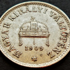 Moneda istorica 10 FILLER - AUSTRO-UNGARIA / UNGARIA, anul 1909 * cod 2512