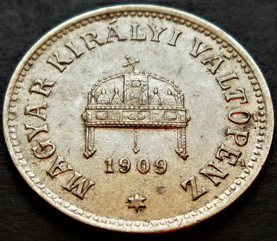 Moneda istorica 10 FILLER - AUSTRO-UNGARIA / UNGARIA, anul 1909 * cod 2512 foto