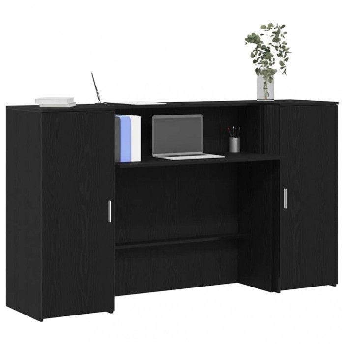 vidaXL Birou de recepție Stejar negru 180x50x103,5 cm Lemn prelucrat 3324206