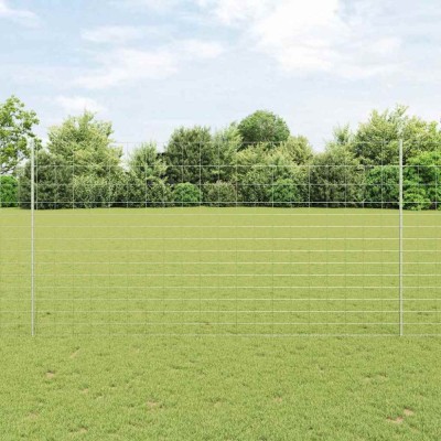 vidaXL &amp;Icirc;ngrădire cu st&amp;acirc;lpi Argintiu 1.6 x 25 m Oțel foto