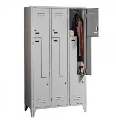 VESTIAR METALIC Z6 CU PICIOARE CU 6 USI Z, 1050x500x1800 mm (LxlxH), FIRST foto