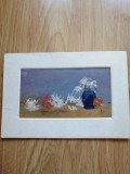 Vaza cu flori - pictura in ulei pe carton - dimensiuni: 22 cm x 15 cm, Realism