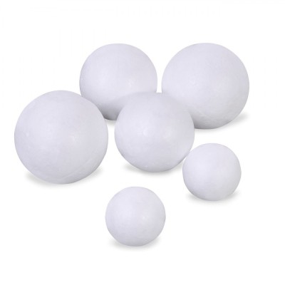 Set Bile din Spumă, 6 Bucăți, Dimensiuni 2.5-4.5 cm, Alb foto