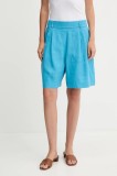 United Colors of Benetton pantaloni scurți din in uni, high waist, 4AGHD901V