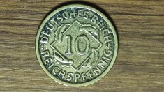 Germania - moneda de colectie istorica - 10 pfennig / reichspfennig 1929 D (Munchen) litera rara - Weimar Republic