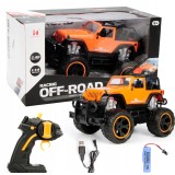 Masina Mega Truck OFF ROAD cu telecomanda, lumini LED, incarcare USB, acumulator inclus, 26x9x15 cm