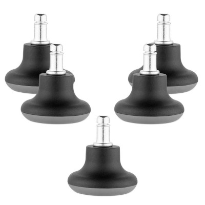 Set 5 Picioare pentru scaun de birou tija 11 mm, Kwmobile, Gri, Nylon, 56092.02 foto