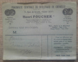 Plic-reclama Henri Foucher, farmacie pariziana din anii &#039;30