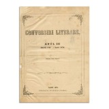 Publicația &bdquo;Convorbiri Literare&rdquo;, Anul III, 24 numere, 1 Martie 1869 - 1 Martie 1870, cu scrieri diverse de V. Alecsandri