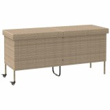 Gossi cutie de depozitare gradina cu roti bej 160x55x75 cm poly ratan