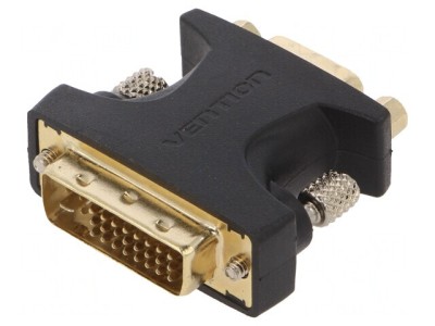 Adaptor D-Sub 15 pini la DVI-I 24+5 Negru foto
