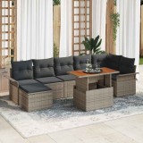 Cumpara ieftin Set de canapele pentru grădină 8 pcs Gri Rattan poli