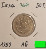 366 Iraq, Irak, 50 Fils 1378 (1959), KM#123, argint, buna, Asia