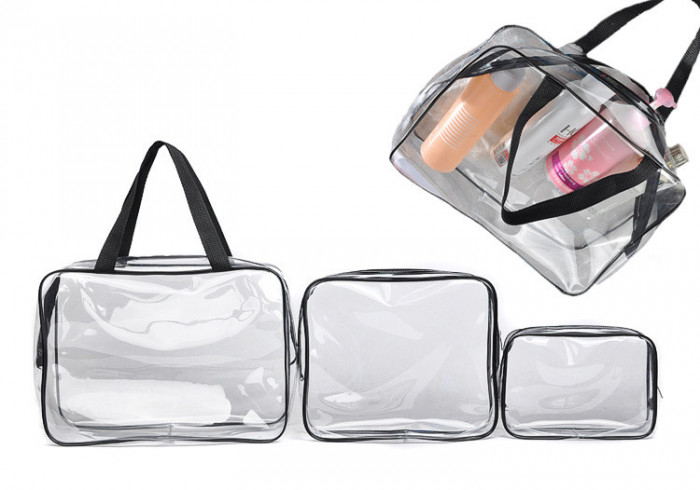 Set trusa de toaleta, 3 in 1, transparent, spatios, mare