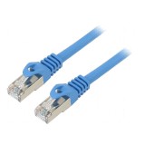 Patch cord F/UTP 6 litat CCA PVC albastru 1m 26AWG