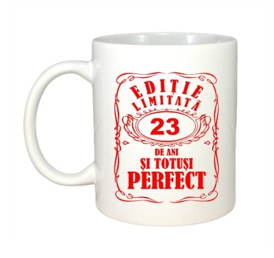 Cana alba personalizata, Editie Limitata 23 ani, INOVATIX&amp;reg;. 330ml foto