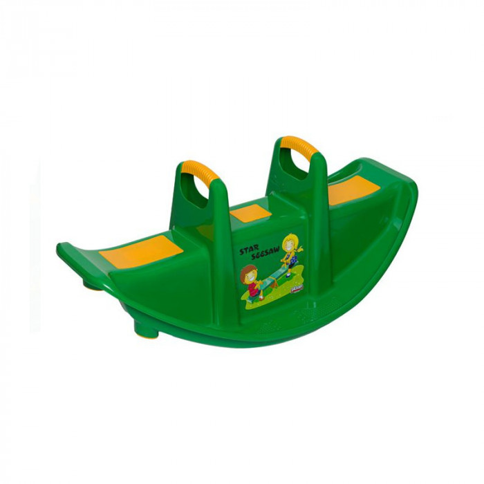 Balansoar din plastic, 3 locuri, 109 x 60.5 x 56 cm, Verde