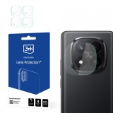 Folie de protectie Camera Spate 3MK Protection pentru Xiaomi Redmi Note 14 Pro+ 5G, Sticla Securizata, Set 4 bucati, Transparenta