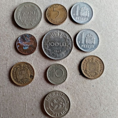 Lot 10 monede staine și romanesti circulate conform foto L9