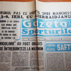 gazeta sporturilor 8 septembrie 1994-meciul de fotbal romania-azerbaidjan 3-0