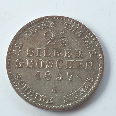 Germania Prusia 2 1/2 groschen 1847 A / Berlin argint William lV foto