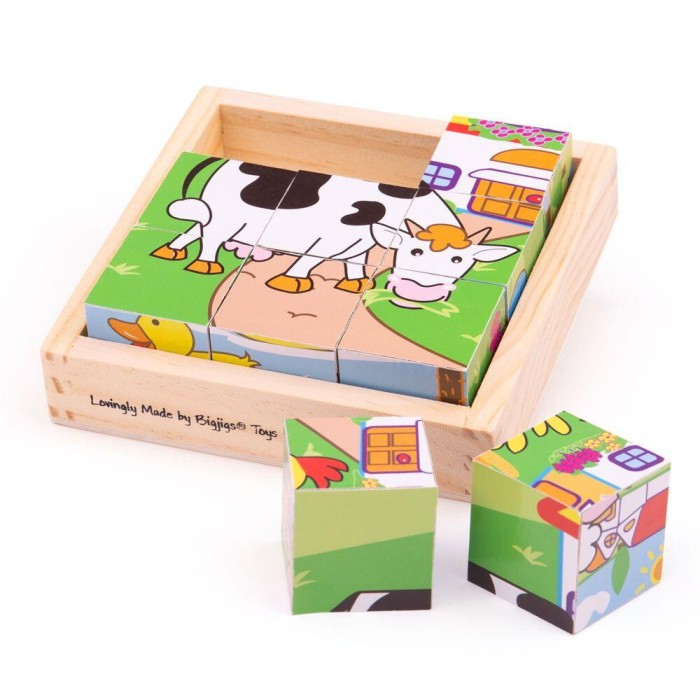 Puzzle cubic - animale domestice PlayLearn Toys